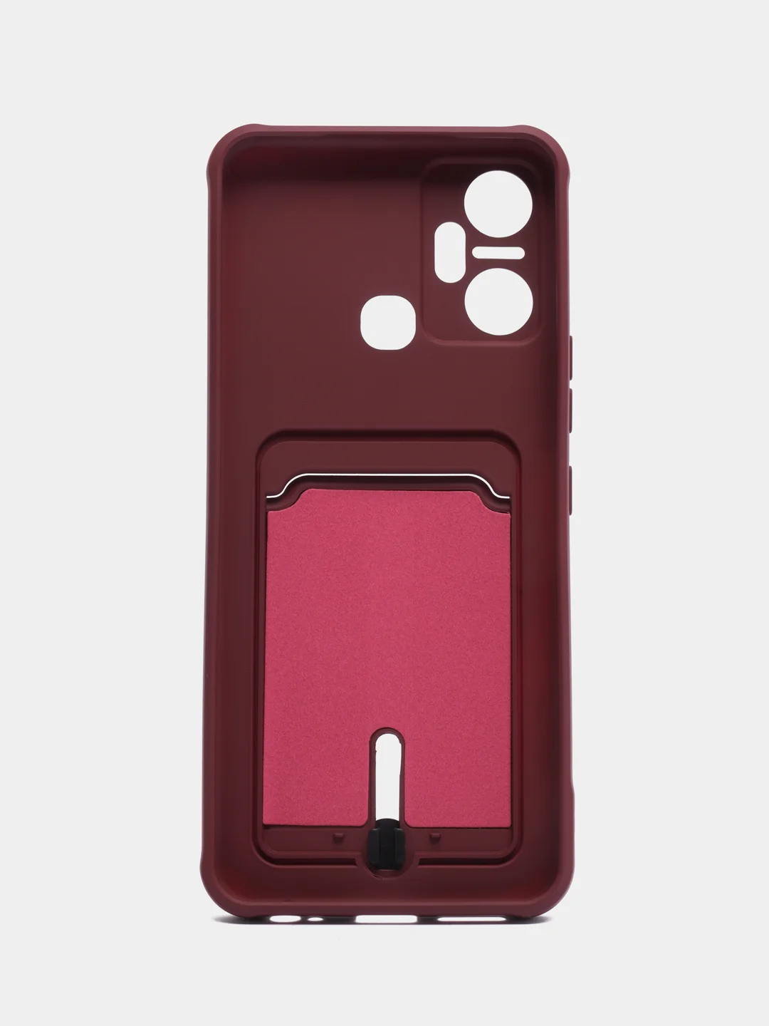 Бордовый чехол для Infinix Smart 6 Plus / Инфиникс Смарт 6 Плюс, силиконовый, с карманом для карты