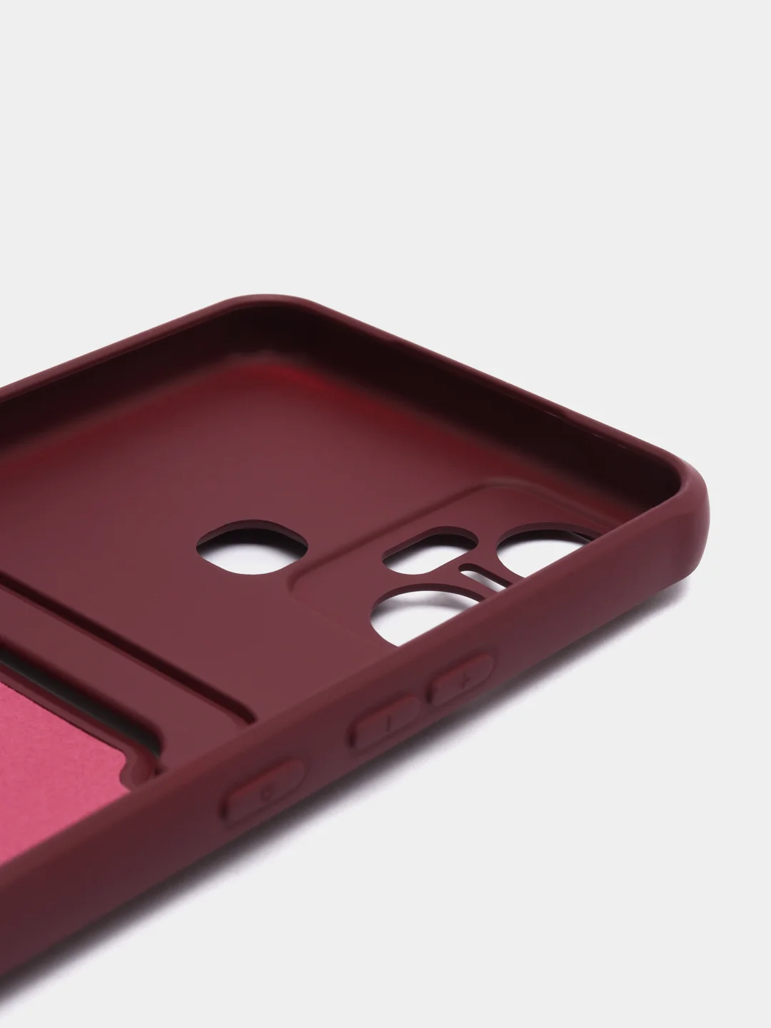 Бордовый чехол для Infinix Smart 6 Plus / Инфиникс Смарт 6 Плюс, силиконовый, с карманом для карты