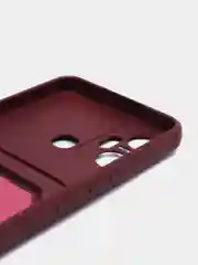Бордовый чехол для Infinix Smart 6 Plus / Инфиникс Смарт 6 Плюс, силиконовый, с карманом для карты