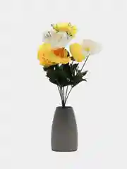 Желтый искусственные цветы Камелия, двухцветный букет, композиция, 380 мм