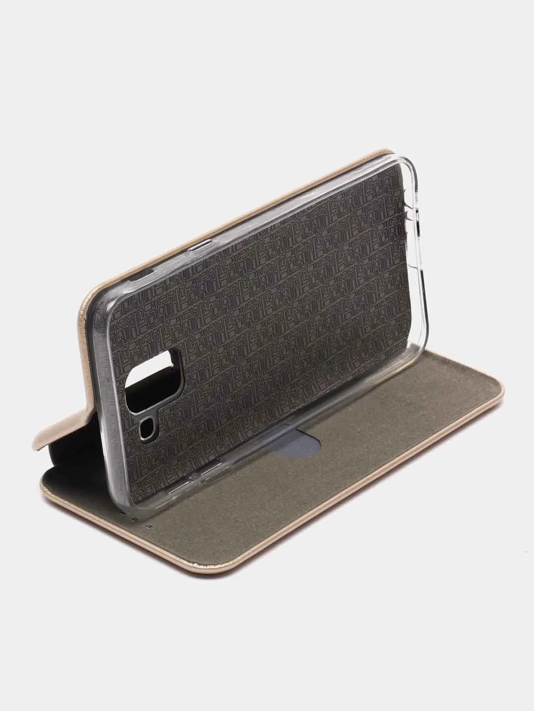 Золотой чехол-книжка для Samsung Galaxy J6, Самсунг J 6, экокожа
