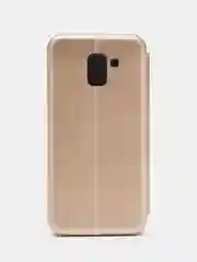 Золотой чехол-книжка для Samsung Galaxy J6, Самсунг J 6, экокожа