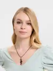 Черный цепочка на шею - Стилизованное украшение "Змея"