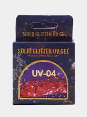 Голубой uv/led, твердый блестящий гель-глиттер, для дизайна ногтей, гель-лак для ногтей