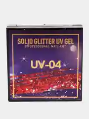 Голубой uv/led, твердый блестящий гель-глиттер, для дизайна ногтей, гель-лак для ногтей
