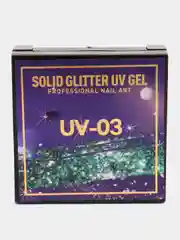Голубой uv/led, твердый блестящий гель-глиттер, для дизайна ногтей, гель-лак для ногтей