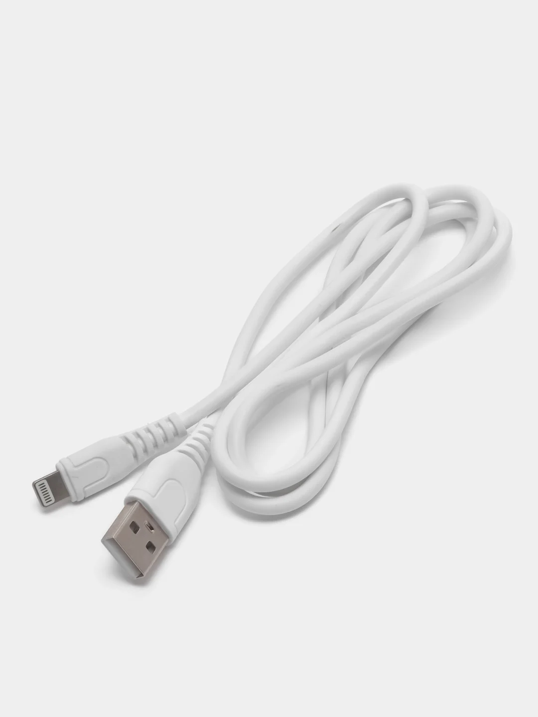 Белый кабель быстрой зарядки 6А, Type-C(Android), Lightning (Apple iPhone)