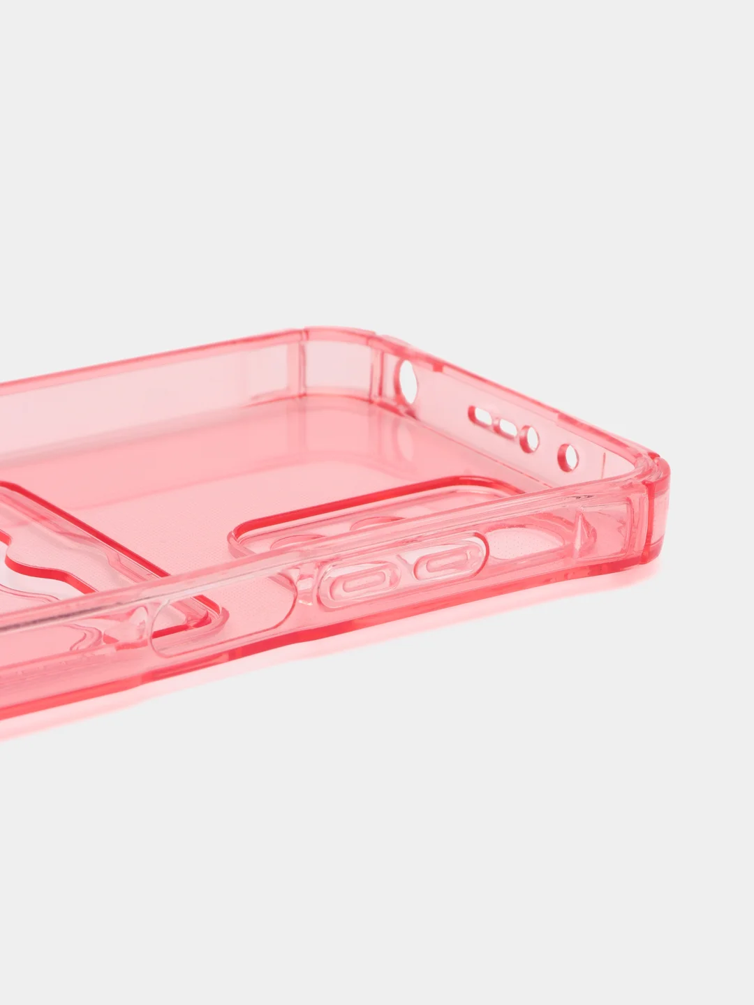 Розовый силиконовый чехол для Xiaomi Redmi 10 (Редми 10), прозрачный, с карманом для карт