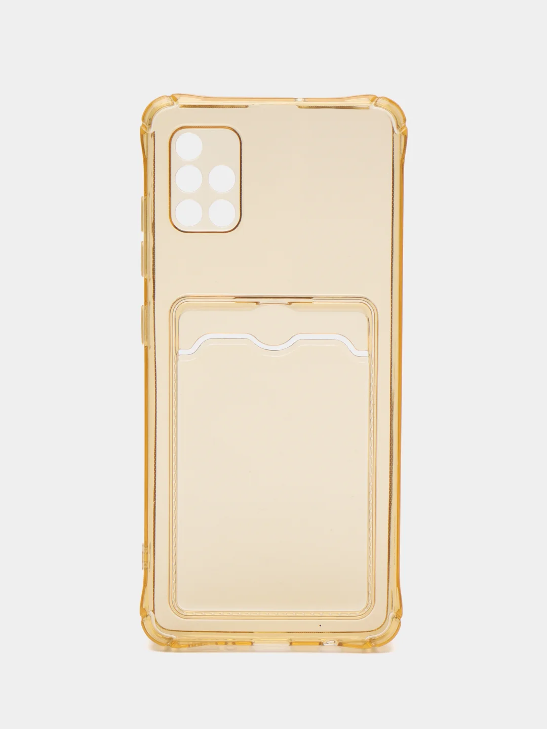 Золотой чехол для Samsung Galaxy A51 4G, M40S, прозрачный с карманом для карт