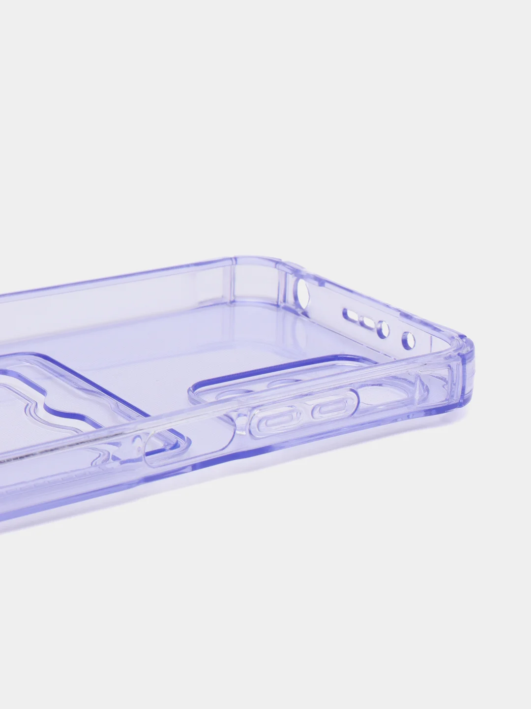 Фиолетовый силиконовый чехол для Xiaomi Redmi 10 (Редми 10), прозрачный, с карманом для карт