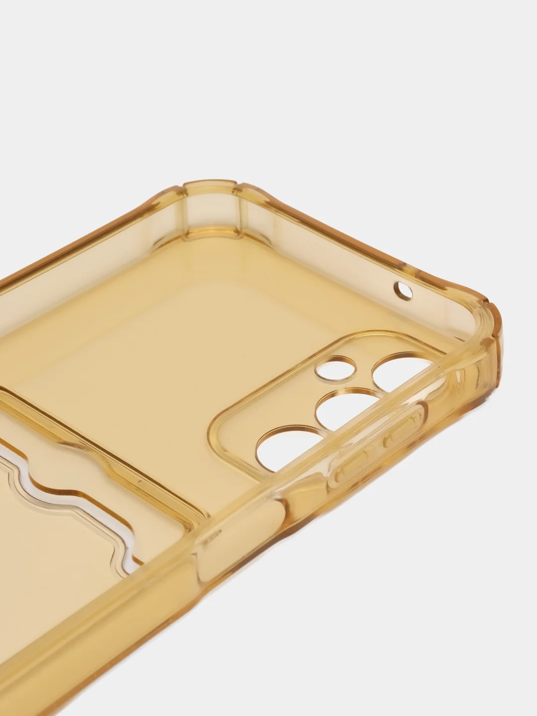 Желтый силиконовый чехол Samsung Galaxy A14 4G,  A14 5G, с карманом, прозрачный,