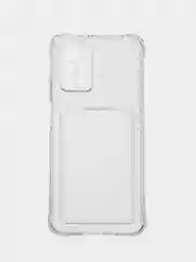 Прозрачный силиконовый чехол для Xiaomi Redmi 10 (Редми 10), прозрачный, с карманом для карт