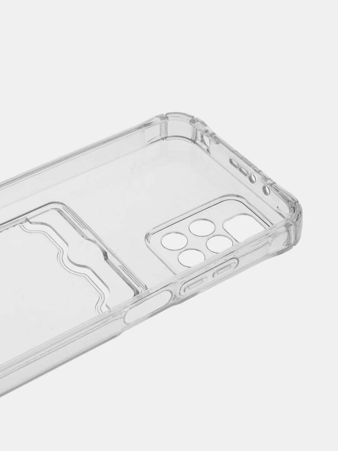 Прозрачный силиконовый чехол для Xiaomi Redmi 10 (Редми 10), прозрачный, с карманом для карт