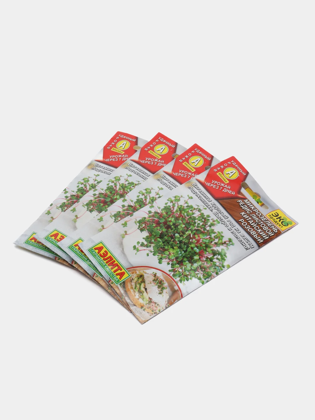 Семена "Микрозелень Редис Листовой Китайский Розовый", Экопродукт АЭЛИТА
