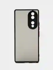 Черный чехол для Huawei Honor 70 (Хуавей Хонор 70), пластиковый, матовый, с цветными кнопками