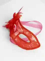 Красный маска карнавальная "Кружево"