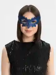 Синий маска карнавальная Кружево