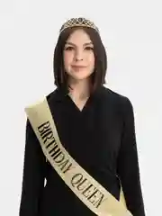 Золотой набор с диадемой (короной) и лентой Birthday Girl (Queen)