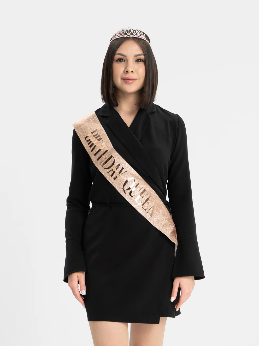 Розовый набор с диадемой (короной) и лентой Birthday Girl (Queen)