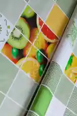 Белый скатерть, клеенка для стола на тканевой основе с узорами "Модерн", 137 см