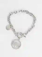 Серебряный браслет женский с подвеской Luna, на запястье