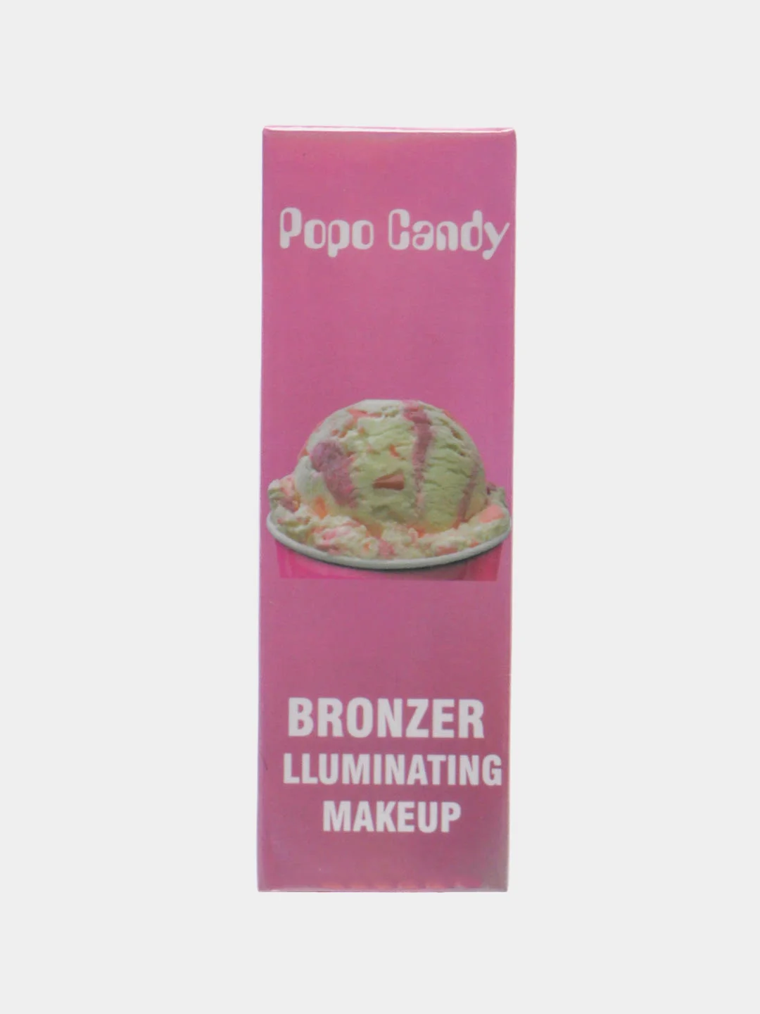 Белый хайлайтер для лица со спонжем Bronzer Popo Candy
