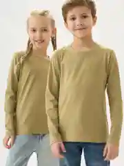 Хаки футболка, лонгслив детский длинный рукав, 100% хлопок
