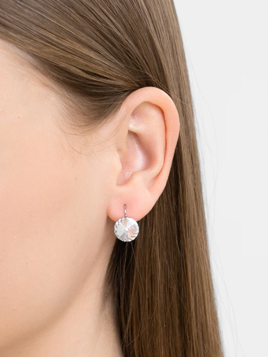 Серебряный серьги с камнем Swarovski