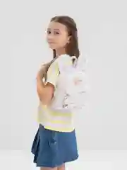 Белый рюкзак детский для девочки с ушками