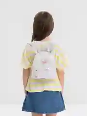 Белый рюкзак детский для девочки с ушками