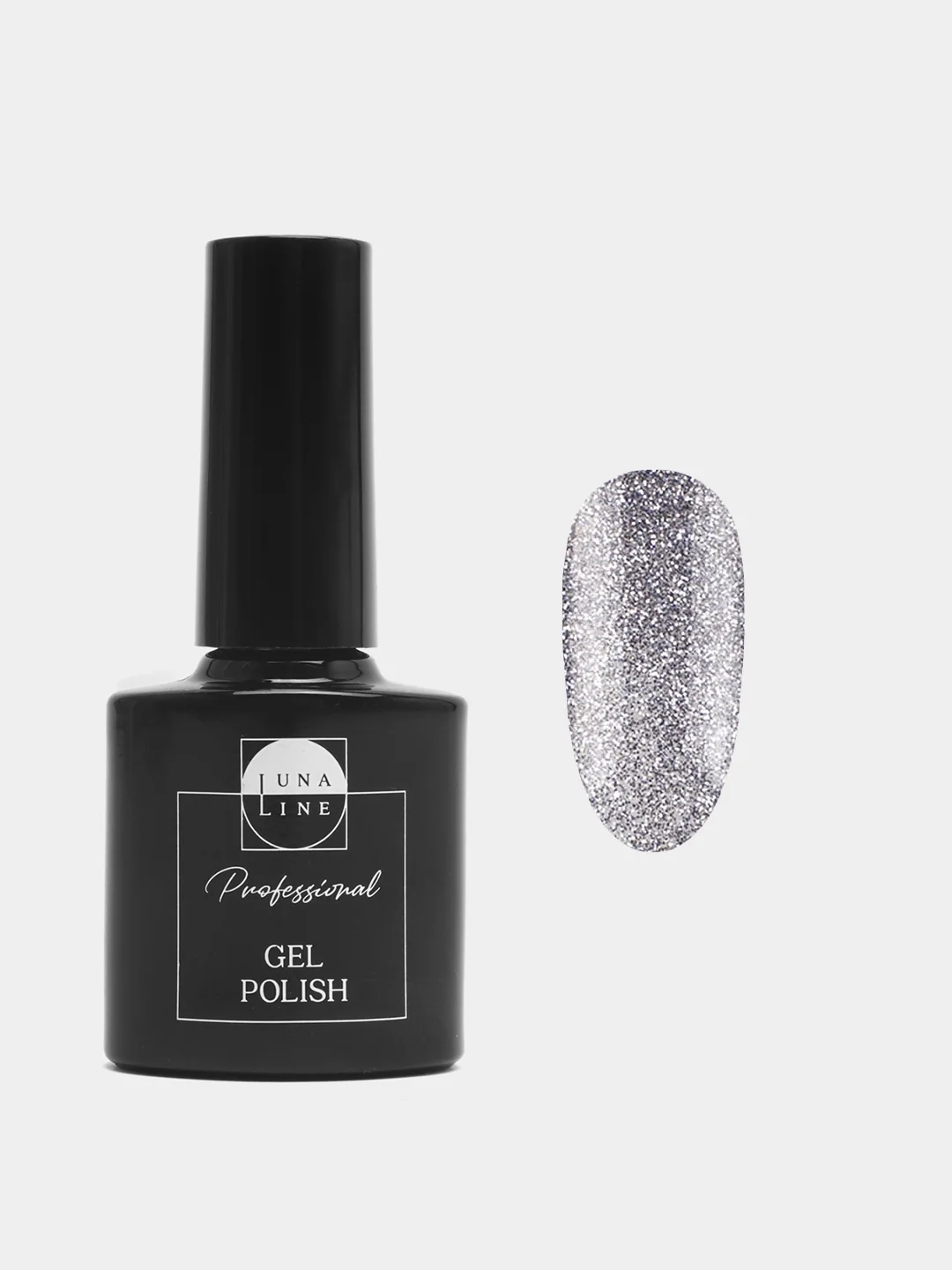 Серебряный светоотражающий гель-лак Luna Line Professional Flash, 10 мл