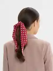 Бордовый платок в горошек на резинке
