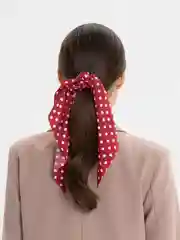 Бордовый платок в горошек на резинке