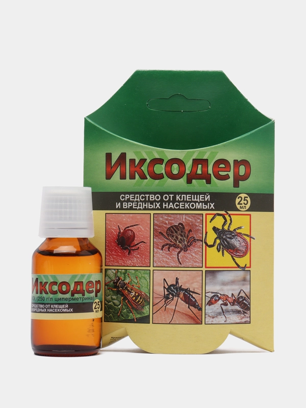 Средство для обработки территории от клещей, комаров, муравьев, "Иксодер" циперметрин, 25 мл