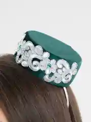Зелёный хаки тюбетейка женская с ободком