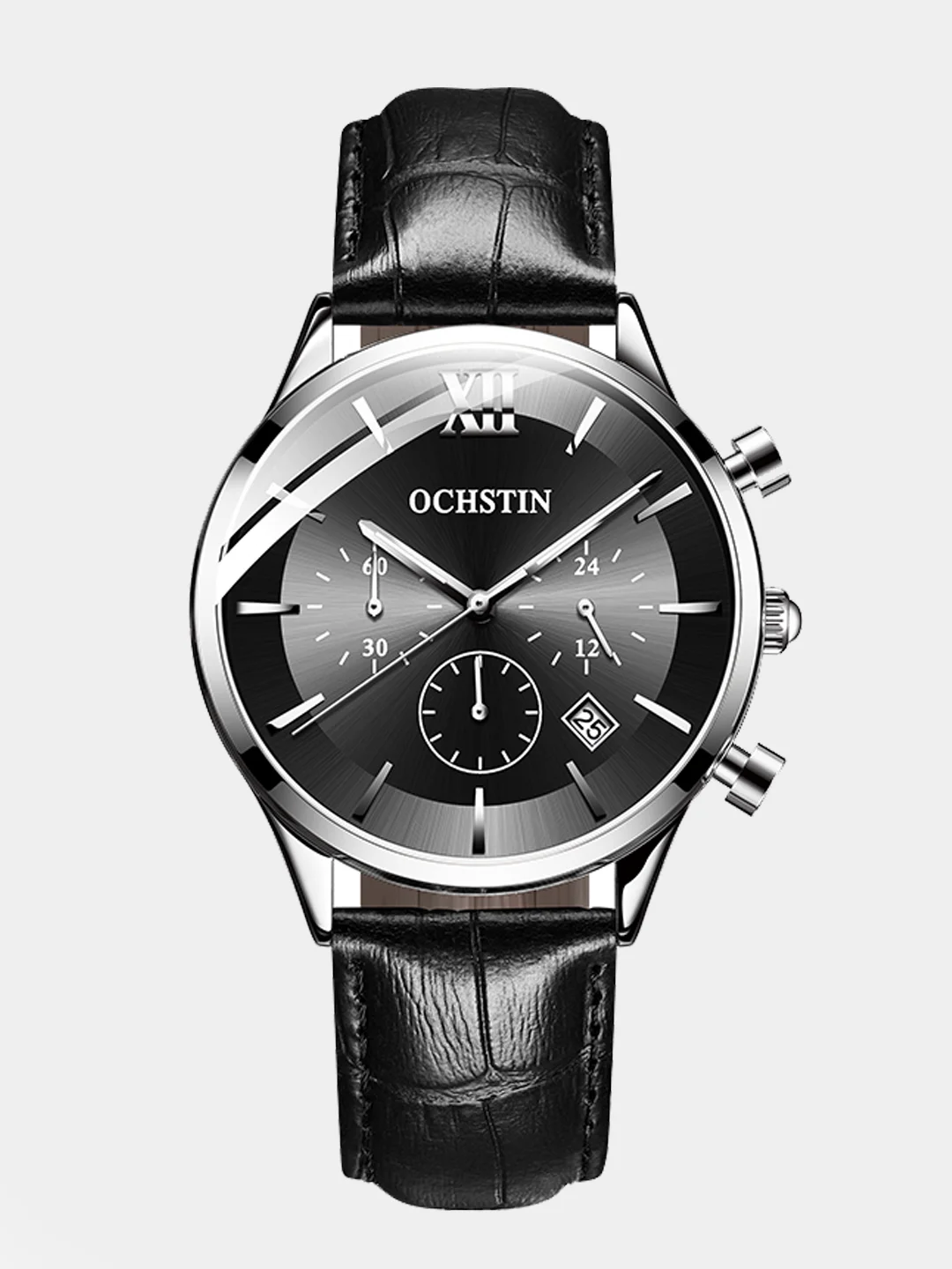 Черный мужские наручные часы Ochstin 6129A с хронографом в подарочной упаковке