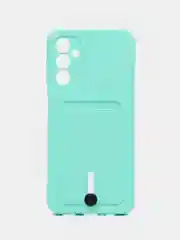 Бирюзовый чехол для Samsung Galaxy A14 5G / Самсунг А14 5Г, силиконовый, с карманом для карты