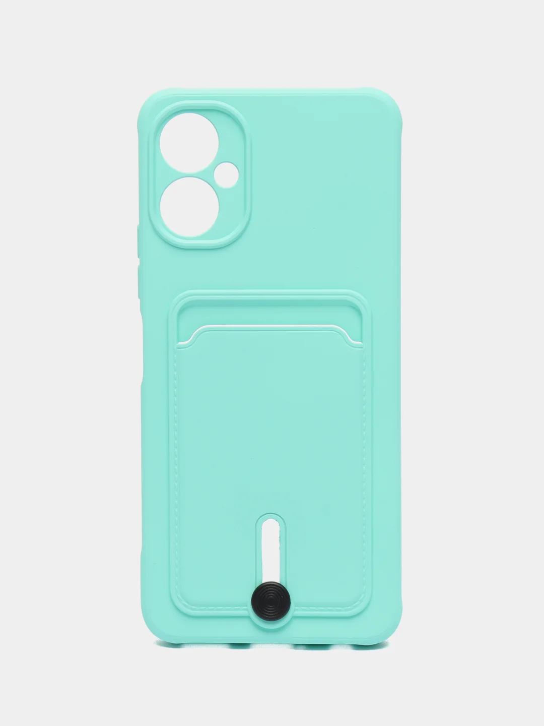 Бирюзовый чехол для Tecno Spark 9 Pro / Техно Спарк 9 Про, силиконовый, с карманом для карты