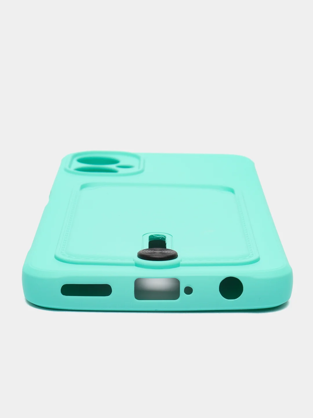 Бирюзовый чехол для Tecno Spark 9 Pro / Техно Спарк 9 Про, силиконовый, с карманом для карты