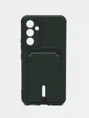 Тёмно-зелёный чехол для Samsung Galaxy A54 5G, Самсунг Галакси А54 5Г, силиконовый, с карманом для карты