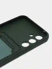 Тёмно-зелёный чехол для Samsung Galaxy A54 5G, Самсунг Галакси А54 5Г, силиконовый, с карманом для карты