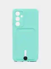 Бирюзовый чехол для Samsung Galaxy A54 5G, Самсунг Галакси А54 5Г, силиконовый, с карманом для карты