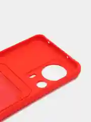 Красный чехол для Xiaomi 13 Lite / Сяоми 13 Лайт, силиконовый, с карманом для карты