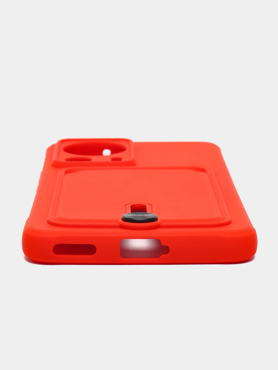 Красный чехол для Xiaomi 13 Lite / Сяоми 13 Лайт, силиконовый, с карманом для карты