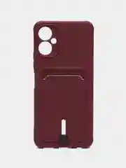 Бордовый чехол для Tecno Spark 9 Pro / Техно Спарк 9 Про, силиконовый, с карманом для карты