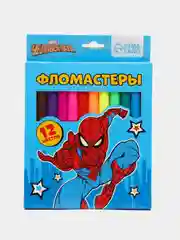 Фломастеры, 12 цветов, в картонной коробке, Человек-паук