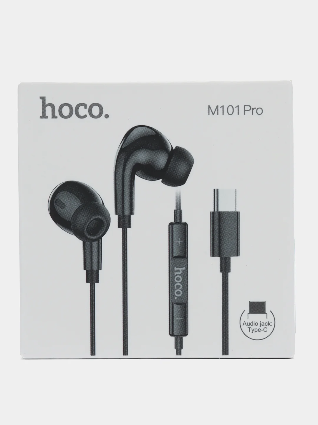 Черный проводные вакуумные наушники Hoco M101 Pro, Type-C разъём, длина 1,2 м