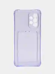 Фиолетовый силиконовый неоновый с визитницей чехол Samsung A22 5G, A33, A53