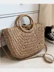 Сумка пляжная плетеная летняя, на лето в отпуск