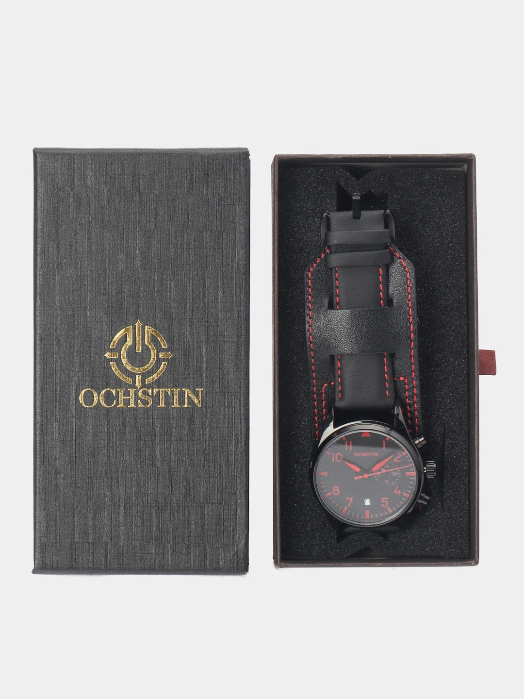 Красный мужские наручные часы Ochstin 7228 с хронографом в подарочной упаковке